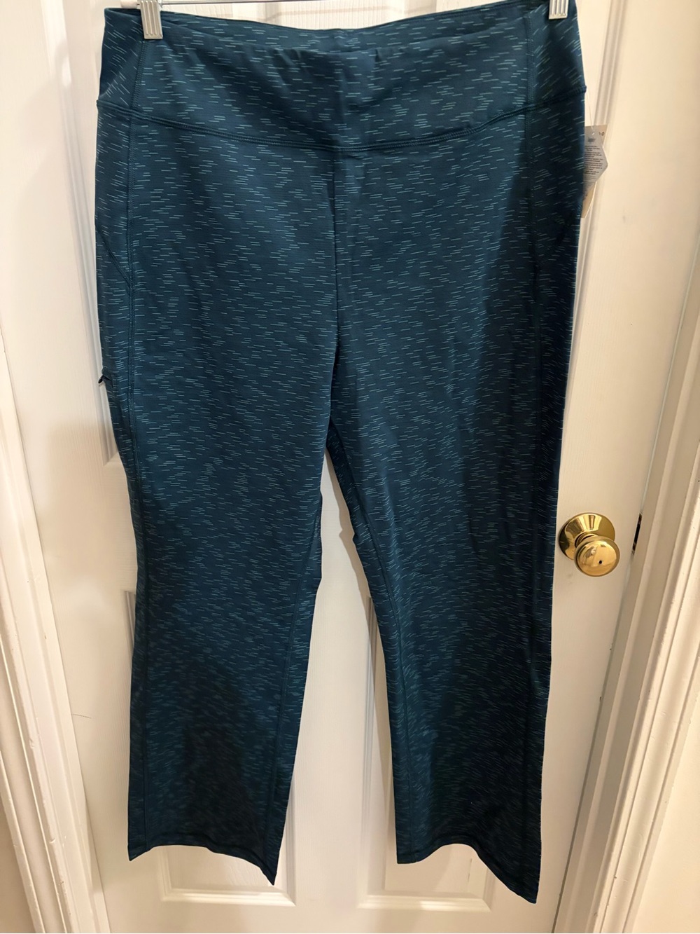 Duluth Trading Co Teal Patterned Straight-Leg Active Pants